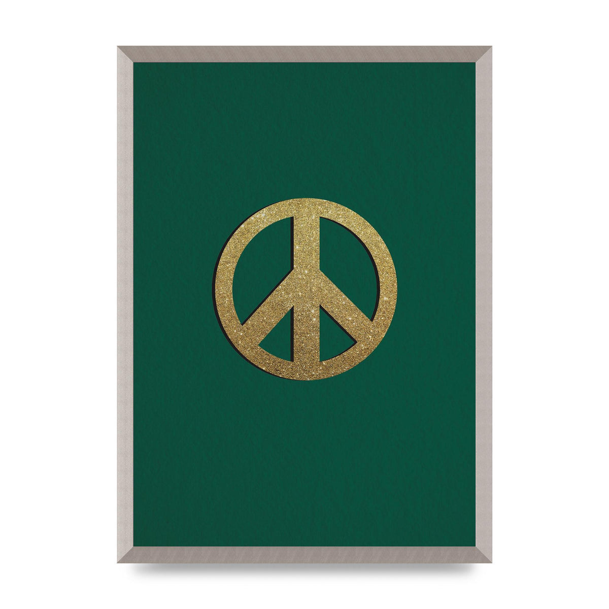 Peace Sign Deep Green Printed Poster - A2 framed