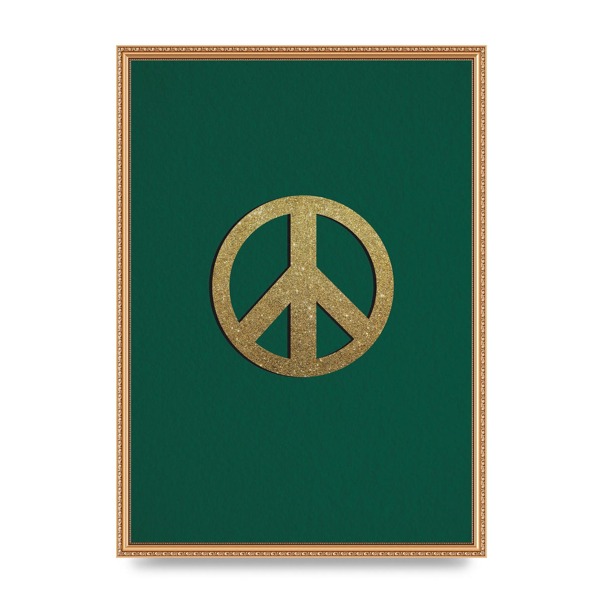 Peace Sign Deep Green Printed Poster - A2 framed