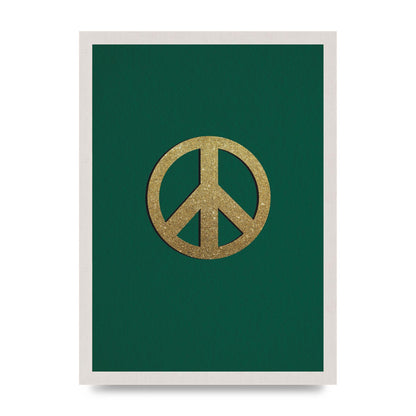 Peace Sign Deep Green Printed Poster - A3 framed