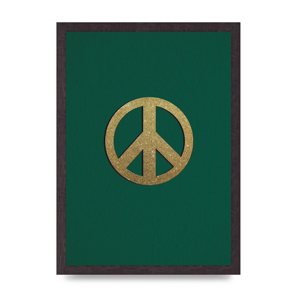 Peace Sign Deep Green Printed Poster - A3 framed