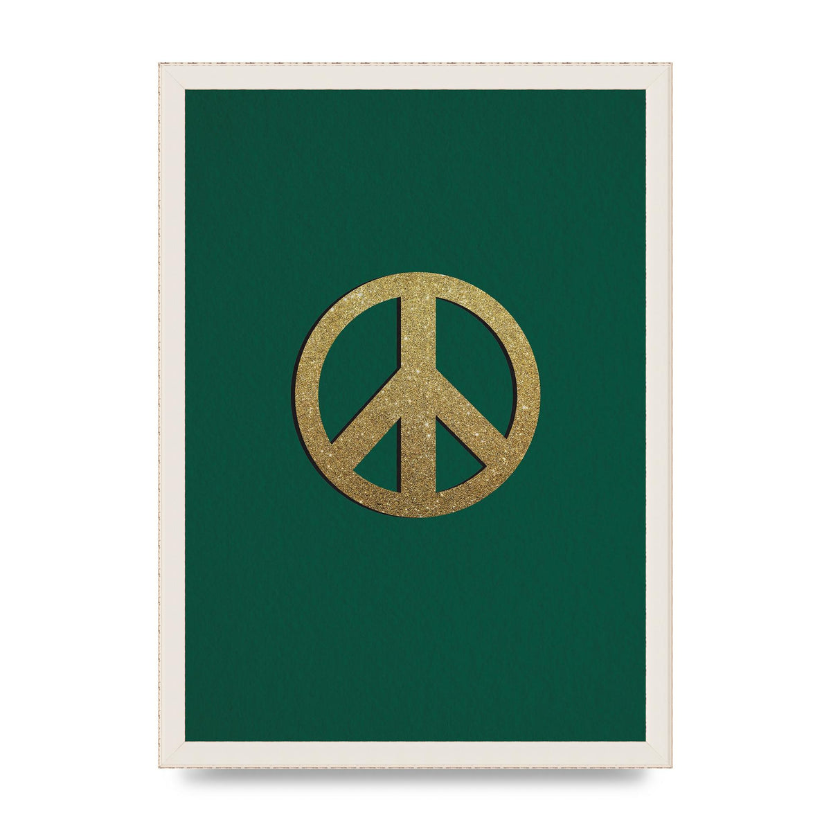 Peace Sign Deep Green Printed Poster - A3 framed