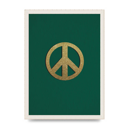 Peace Sign Deep Green Printed Poster - A3 framed