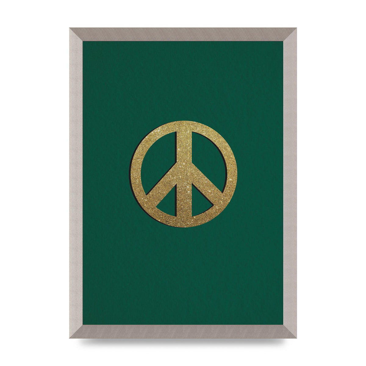 Peace Sign Deep Green Printed Poster - A3 framed