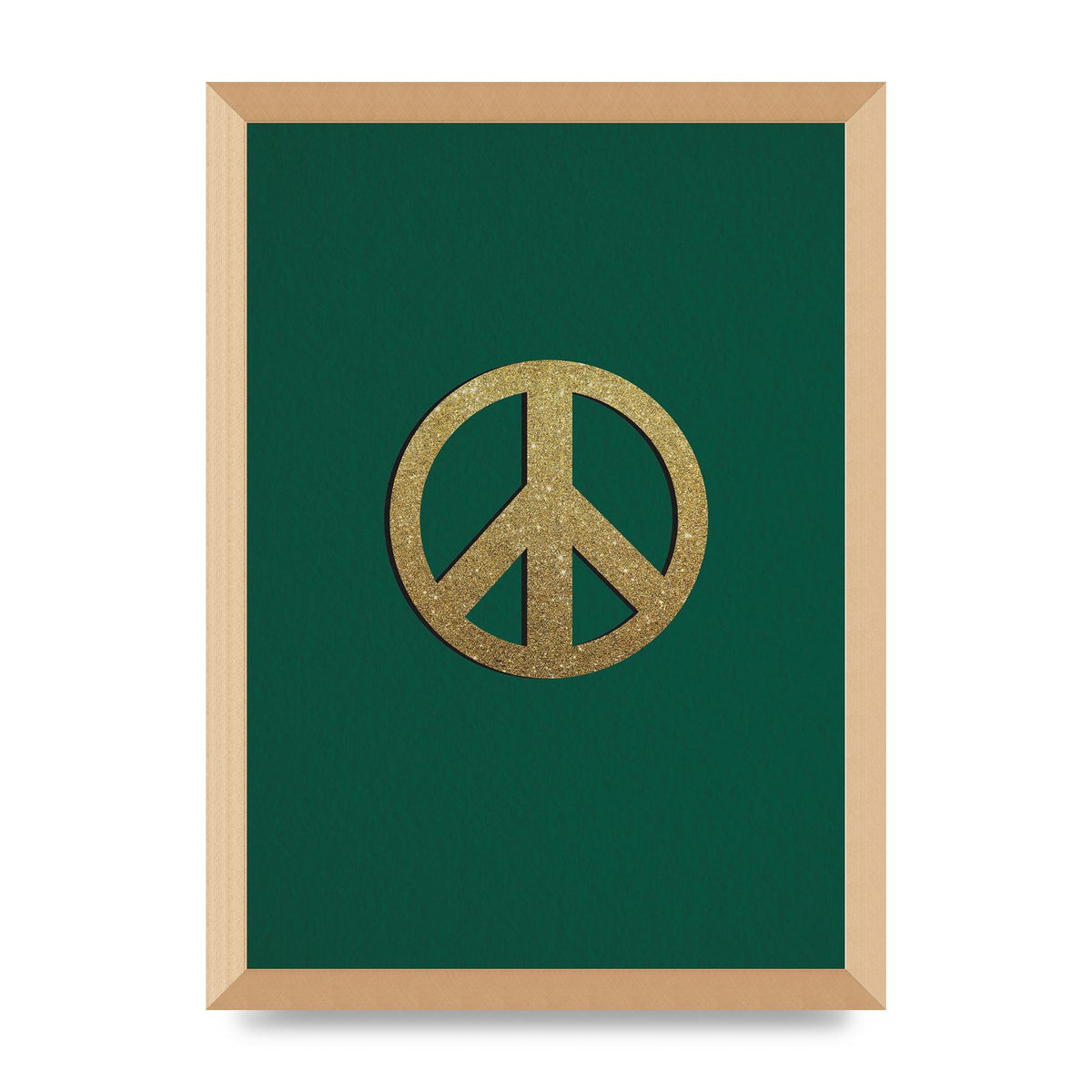 Peace Sign Deep Green Printed Poster - A3 framed