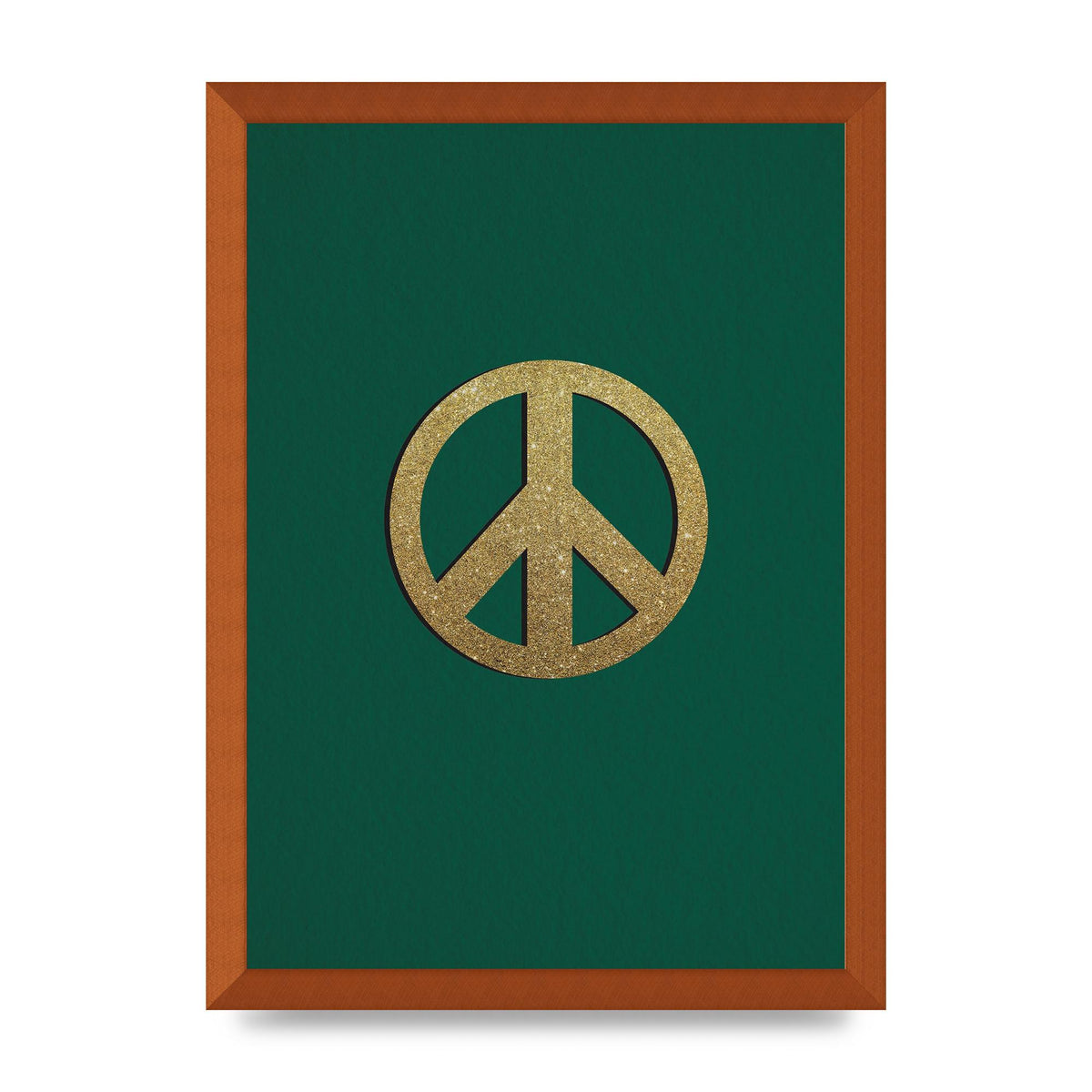 Peace Sign Deep Green Printed Poster - A3 framed