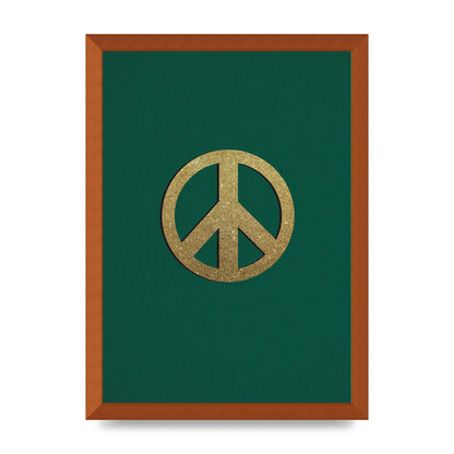 Peace Sign Deep Green Printed Poster - A3 framed