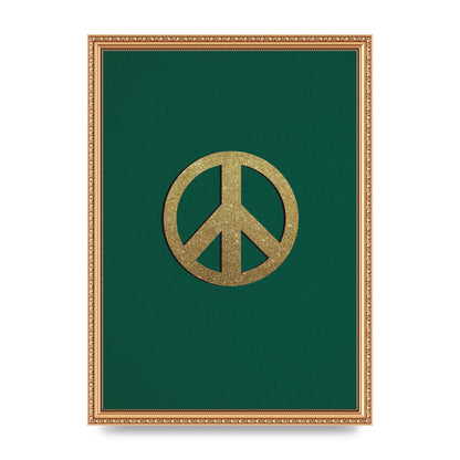 Peace Sign Deep Green Printed Poster - A3 framed