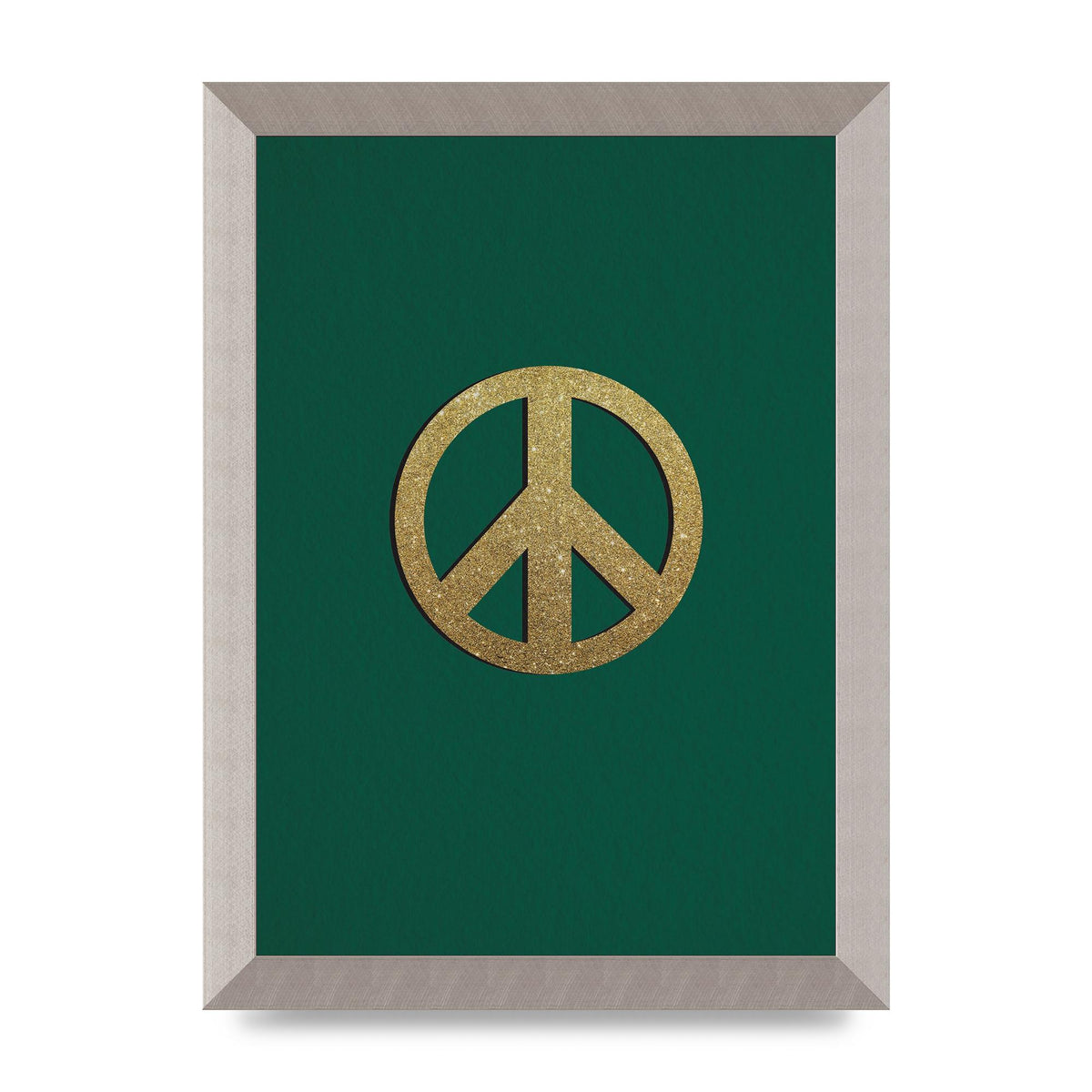 Peace Sign Deep Green Printed Poster - A4 framed