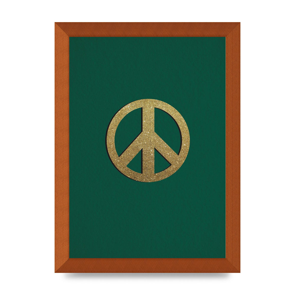 Peace Sign Deep Green Printed Poster - A4 framed