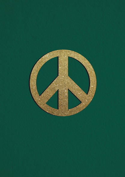 Peace Sign Deep Green Printed Poster - detail