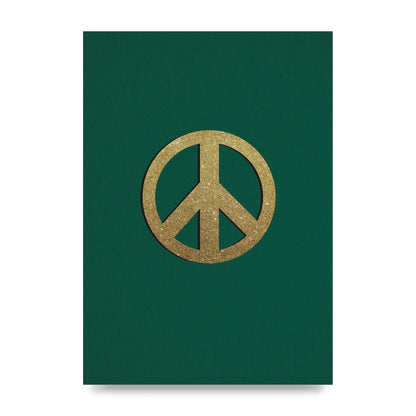 Peace Sign Deep Green Printed Poster - unframed print