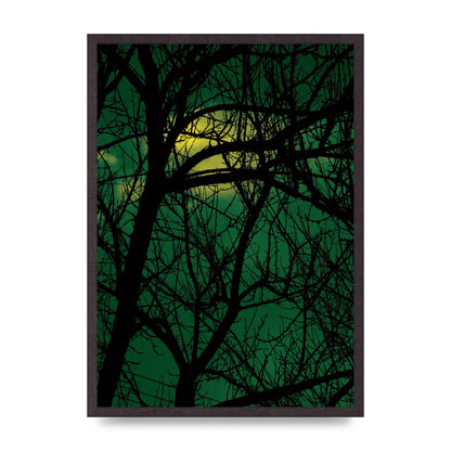 Sunset Through Trees Green Art For The Home - A2 framed