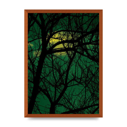 Sunset Through Trees Green Art For The Home - A2 framed