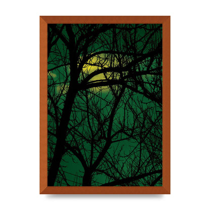 Sunset Through Trees Green Art For The Home - A3 framed