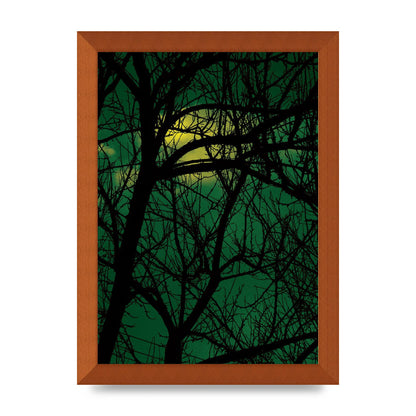 Sunset Through Trees Green Art For The Home - A4 framed