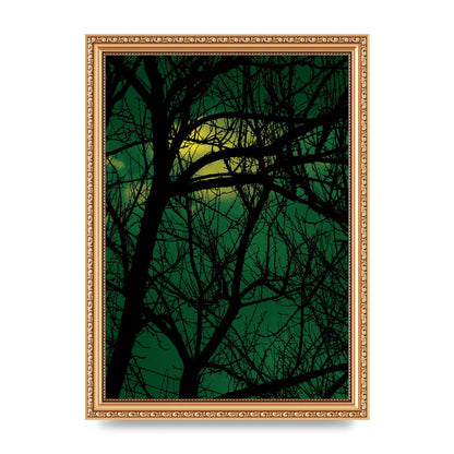 Sunset Through Trees Green Art For The Home - A4 framed