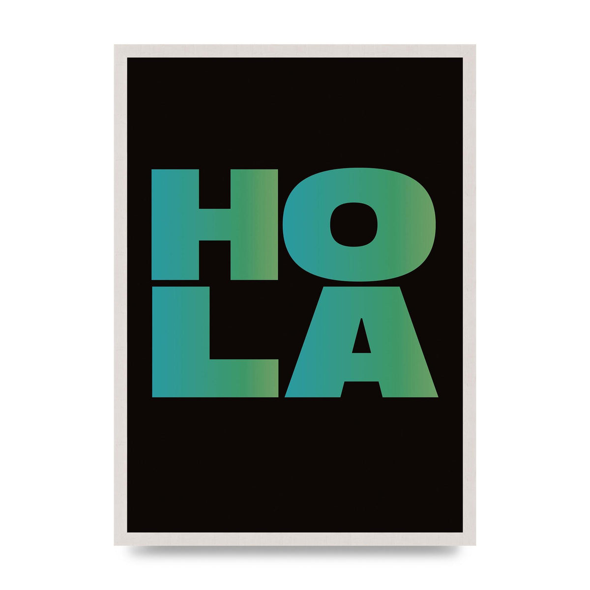 Hola Typographic Bold" Art For The Home - A2 framed