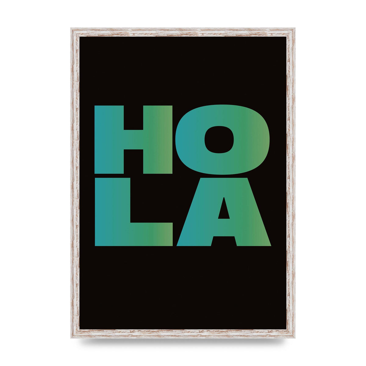 Hola Typographic Bold" Art For The Home - A2 framed