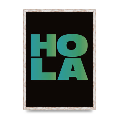 Hola Typographic Bold" Art For The Home - A2 framed