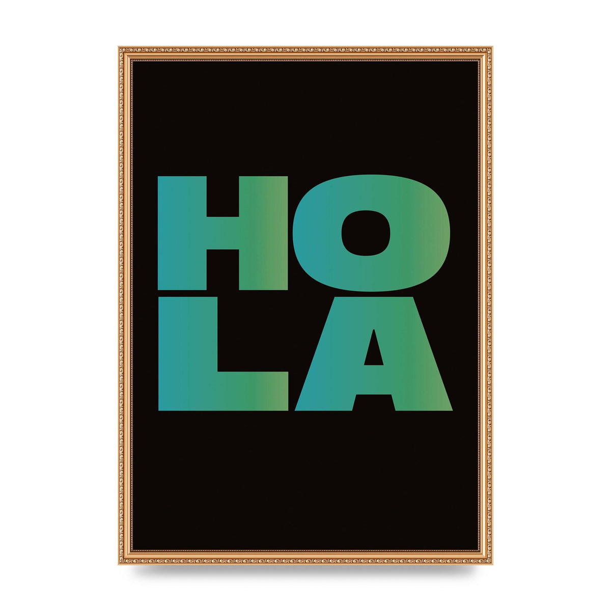 Hola Typographic Bold" Art For The Home - A2 framed