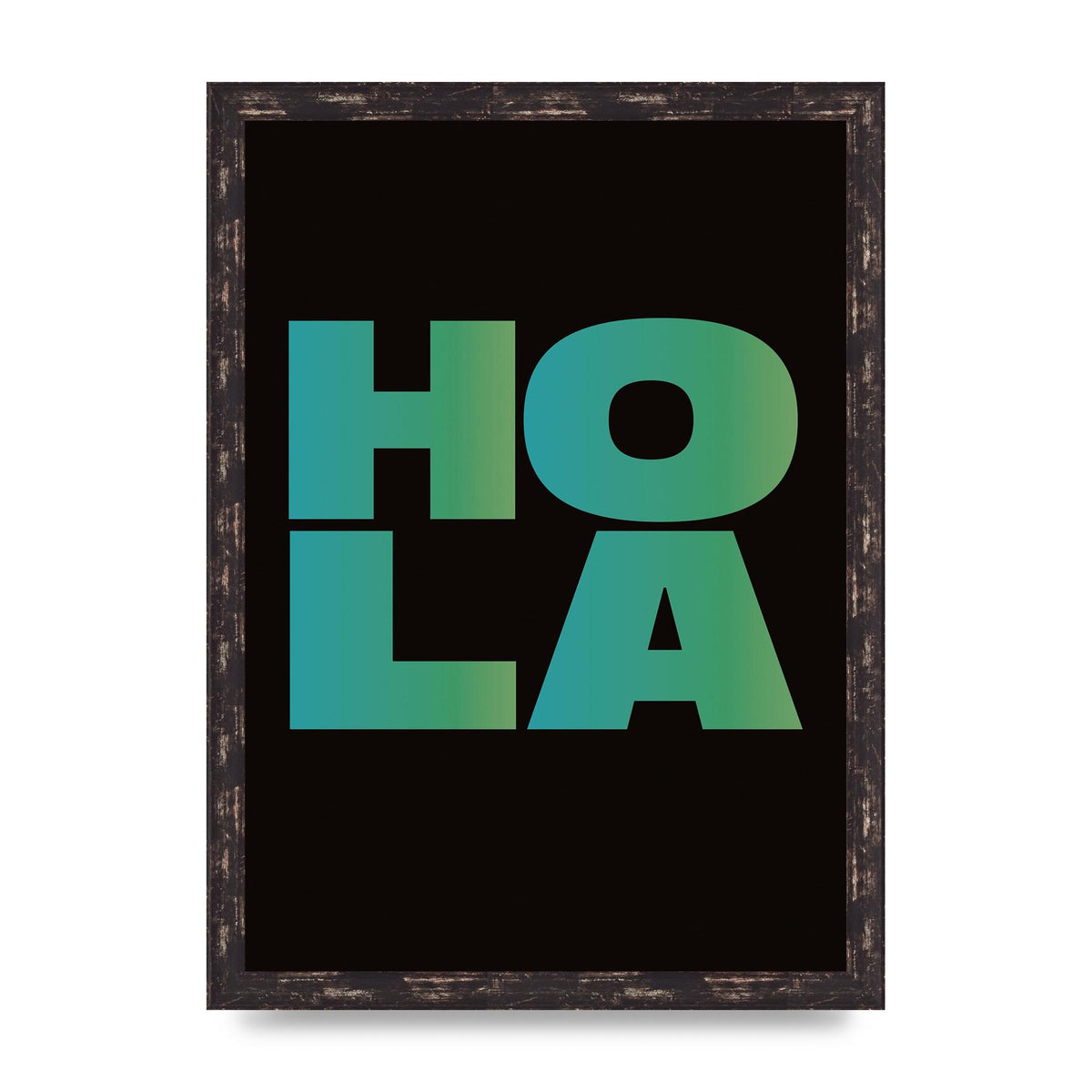 Hola Typographic Bold" Art For The Home - A3 framed