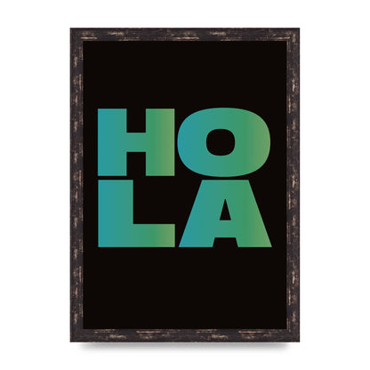 Hola Typographic Bold" Art For The Home - A3 framed