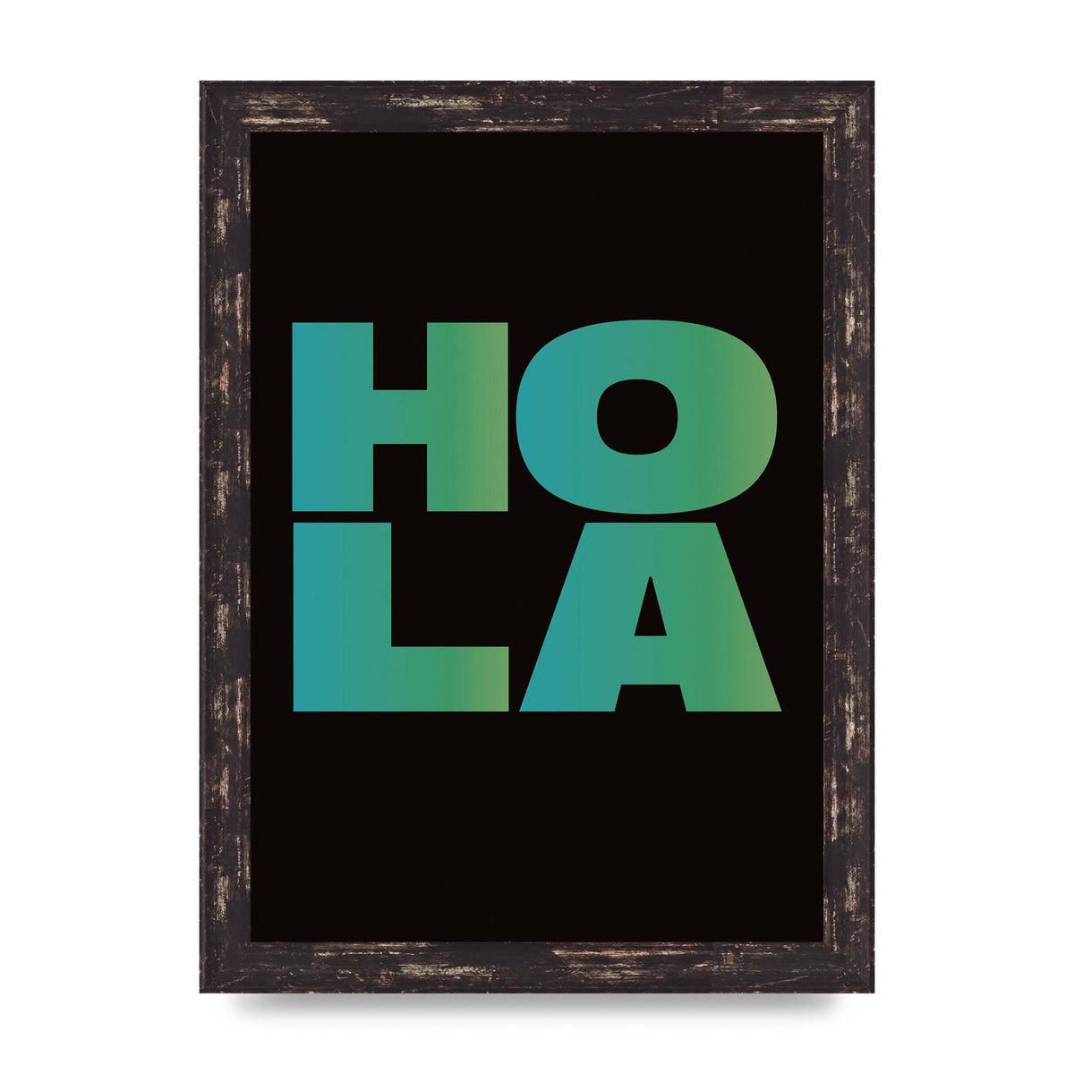 Hola Typographic Bold" Art For The Home - A4 framed