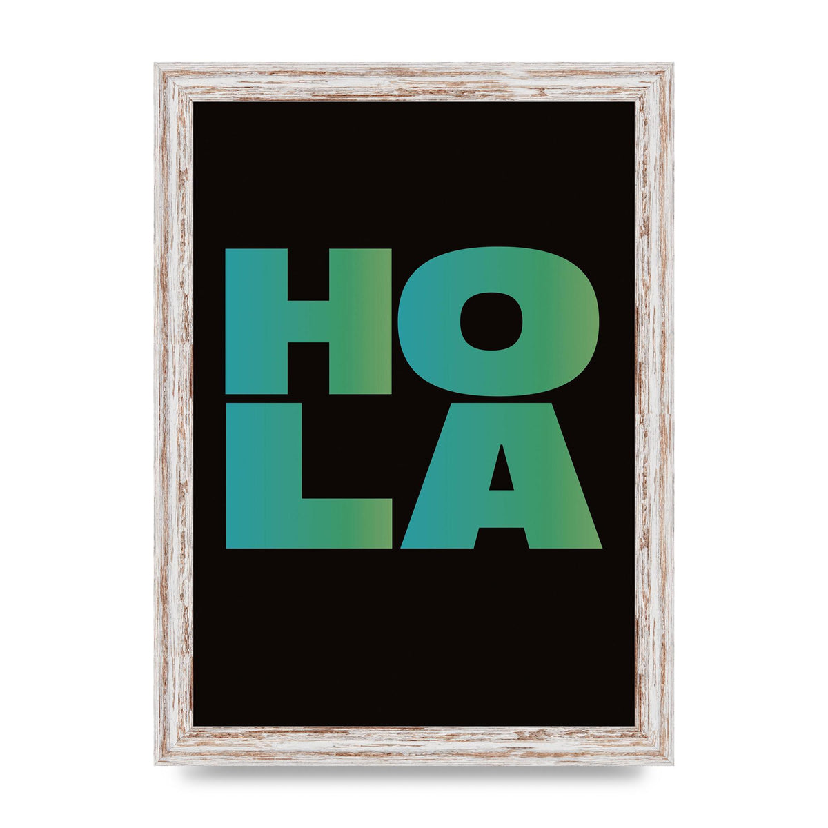 Hola Typographic Bold" Art For The Home - A4 framed
