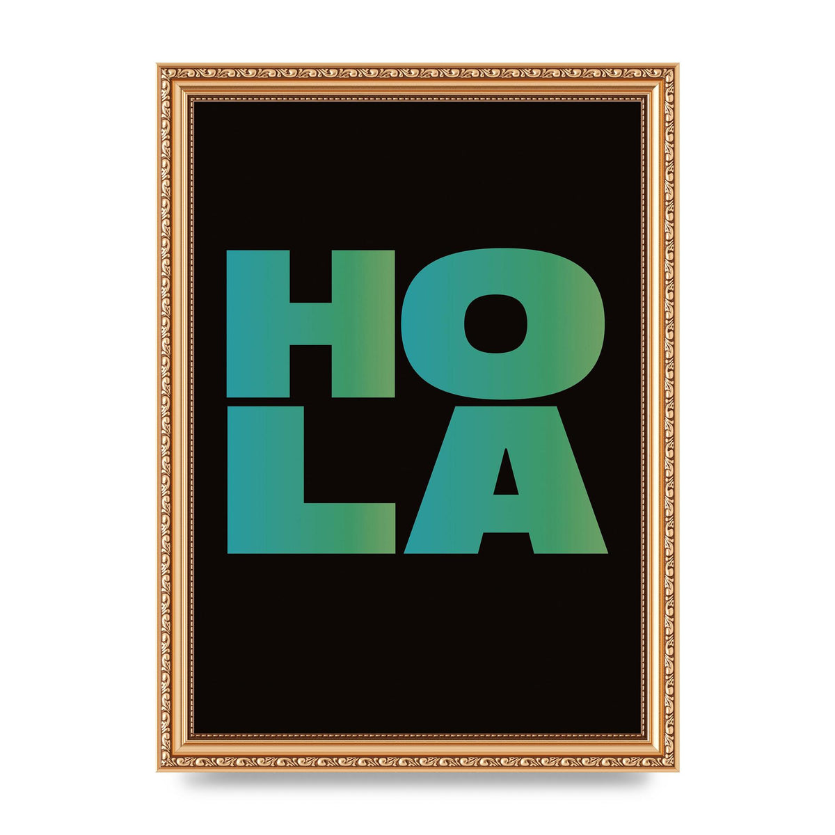 Hola Typographic Bold" Art For The Home - A4 framed