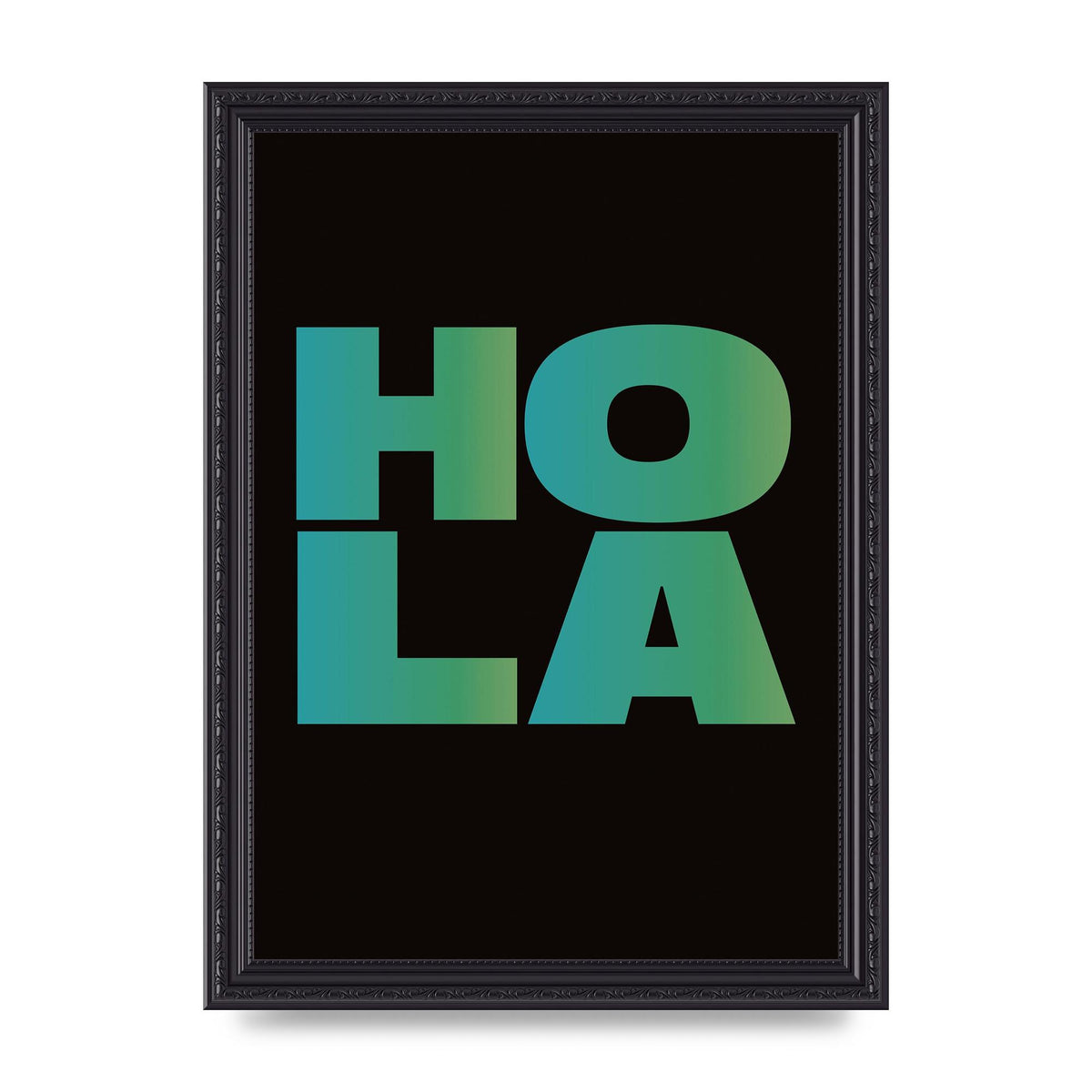 Hola Typographic Bold" Art For The Home - A4 framed