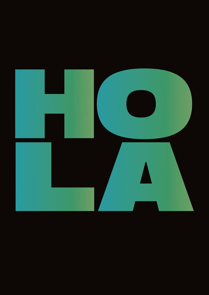 Hola Typographic Bold" Art For The Home - detail