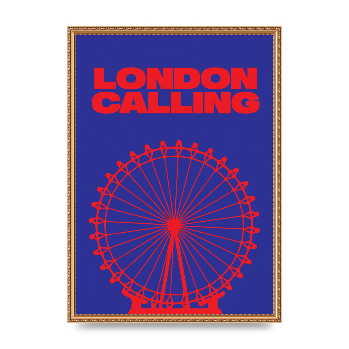 London Calling Red Blue Printed Poster - A2 framed