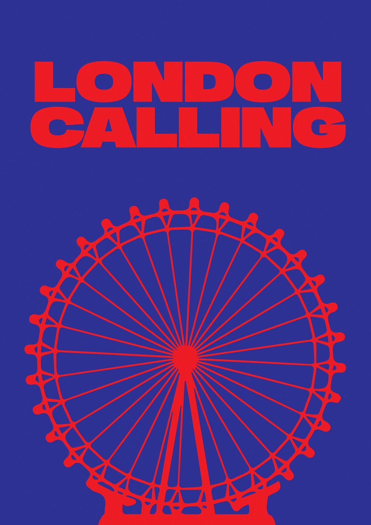 London Calling Red Blue Printed Poster - detail