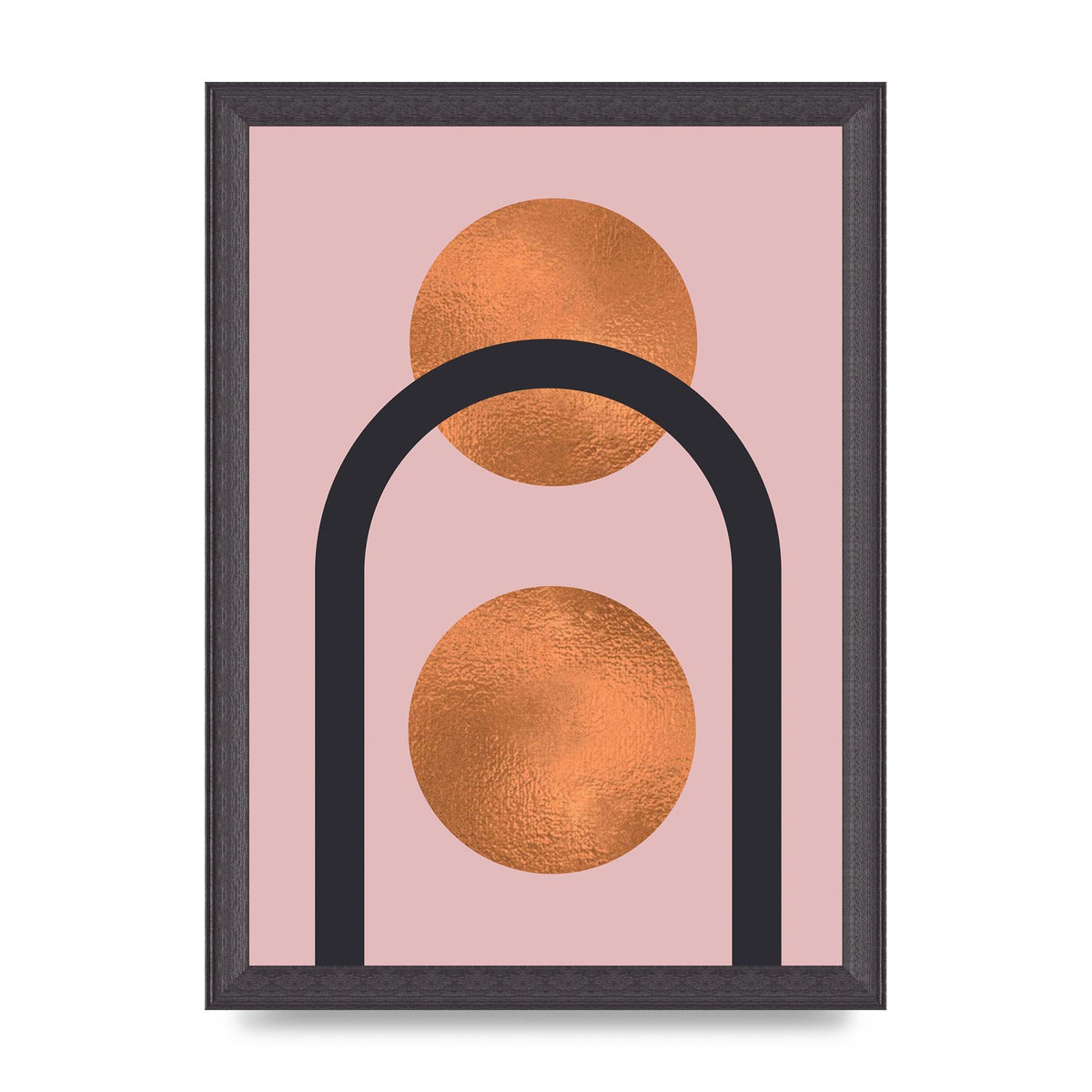 Copper And Pink Abstract One Wall Art - A4 framed