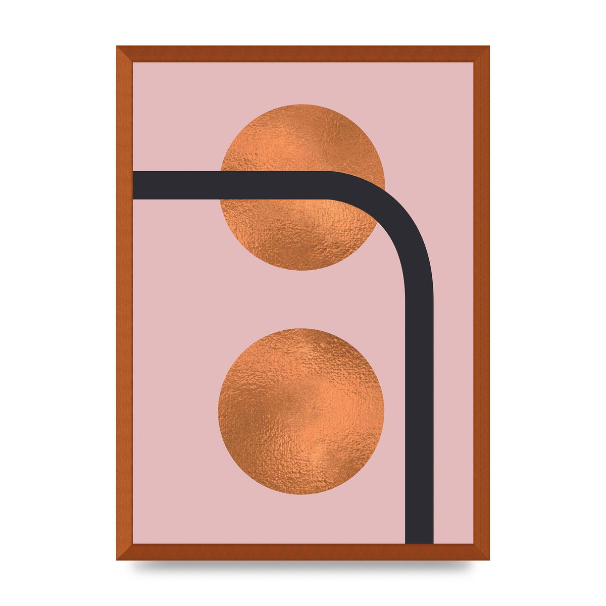 Copper And Pink Abstract Five Art For The Home - A2 framed