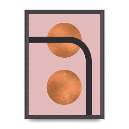 Copper And Pink Abstract Five Art For The Home - A3 framed
