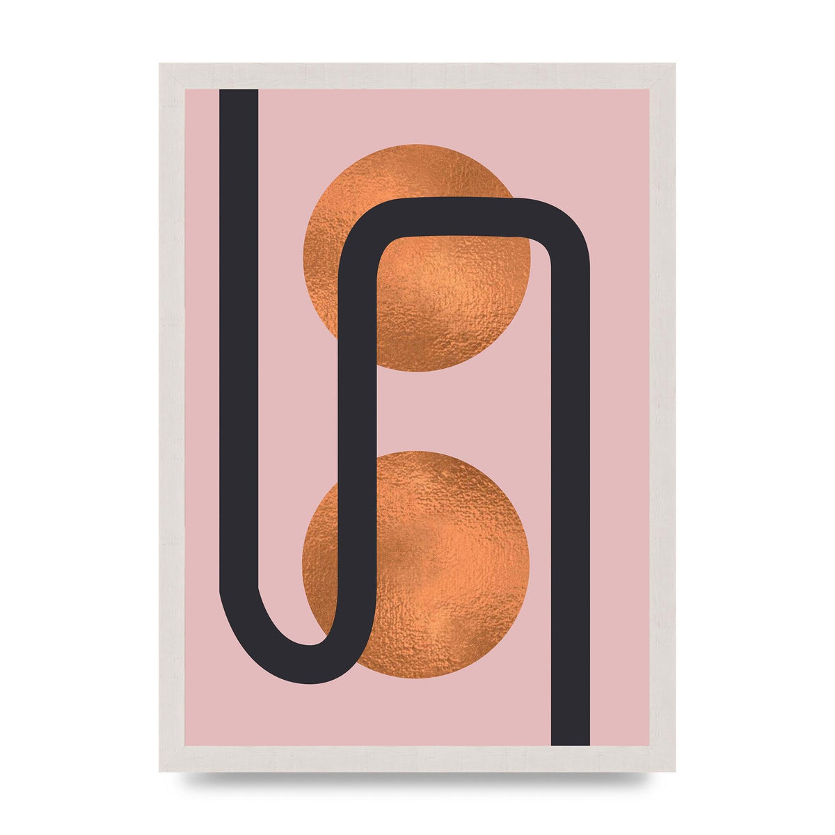 Copper And Pink Abstract Six Printed Poster - A3 framed