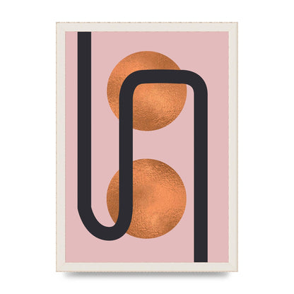 Copper And Pink Abstract Six Printed Poster - A3 framed