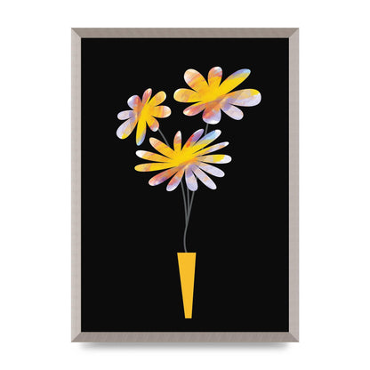 Black Collage Watercolour Vase Wall Art - A2 framed