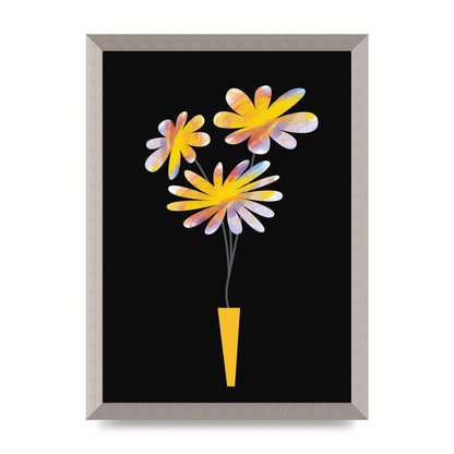 Black Collage Watercolour Vase Wall Art - A3 framed