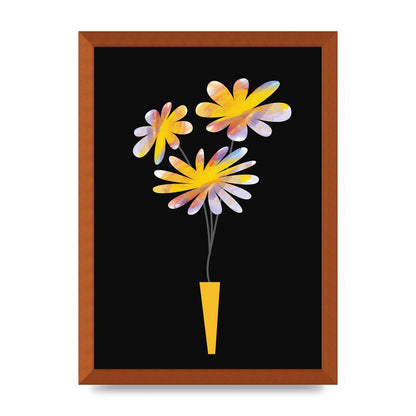 Black Collage Watercolour Vase Wall Art - A3 framed