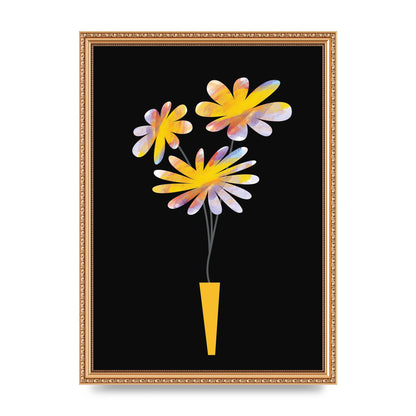 Black Collage Watercolour Vase Wall Art - A3 framed
