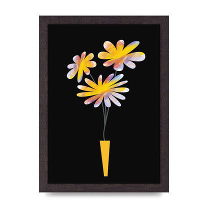 Black Collage Watercolour Vase Wall Art - A4 framed