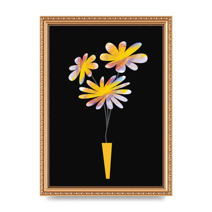 Black Collage Watercolour Vase Wall Art - A4 framed