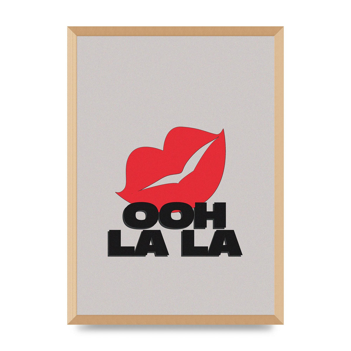 Ooh La Kiss" Printed Poster - A2 framed