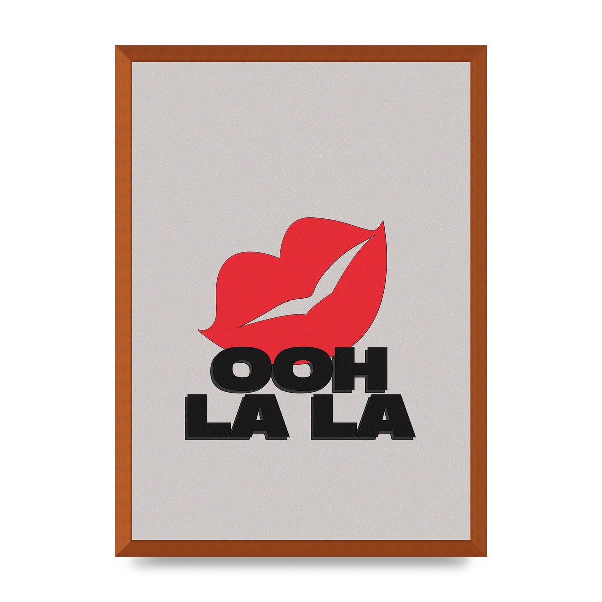 Ooh La Kiss" Printed Poster - A2 framed