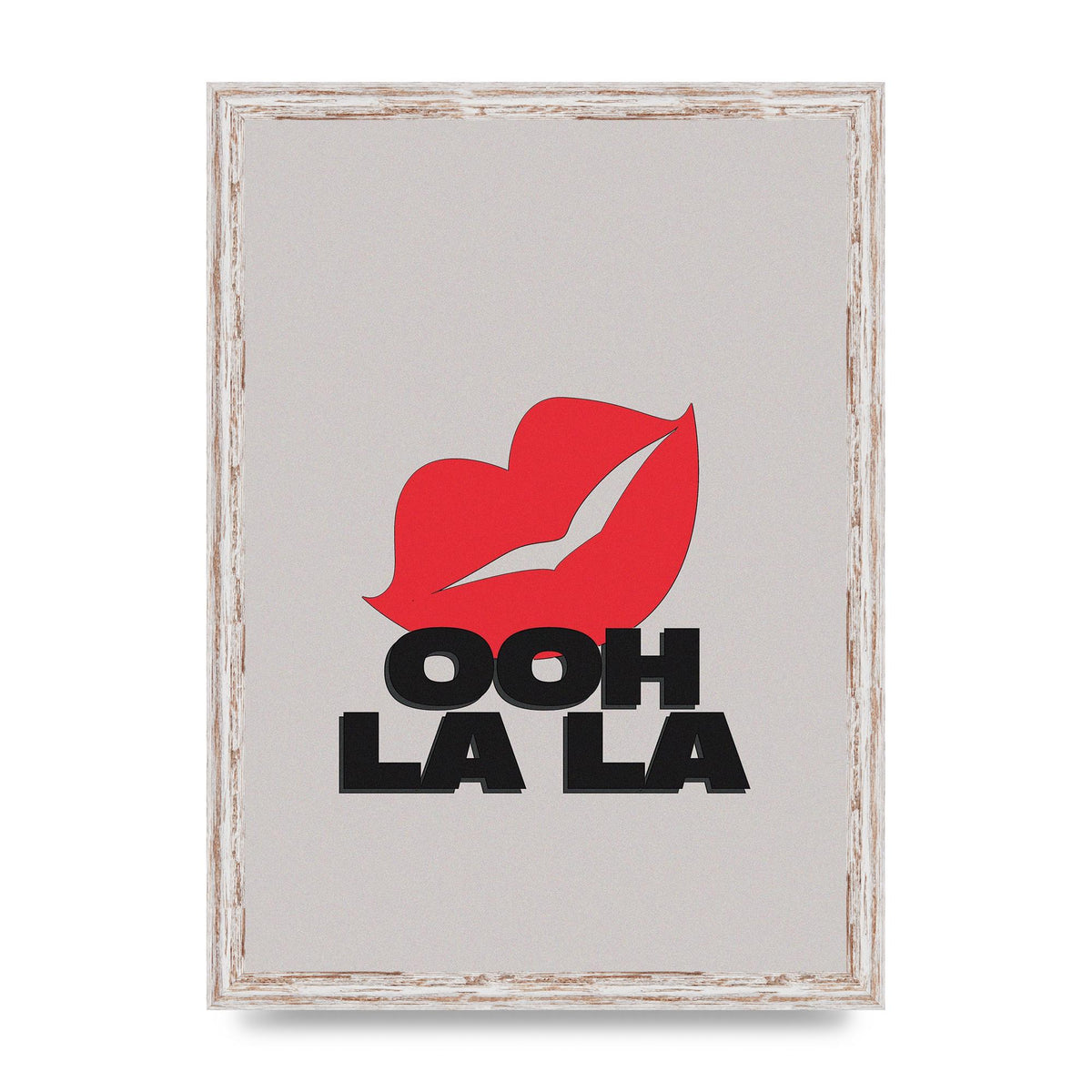 Ooh La Kiss" Printed Poster - A3 framed