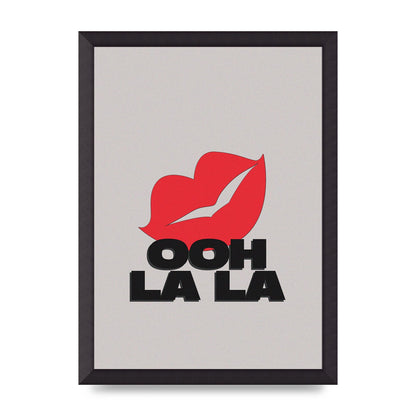 Ooh La Kiss" Printed Poster - A3 framed