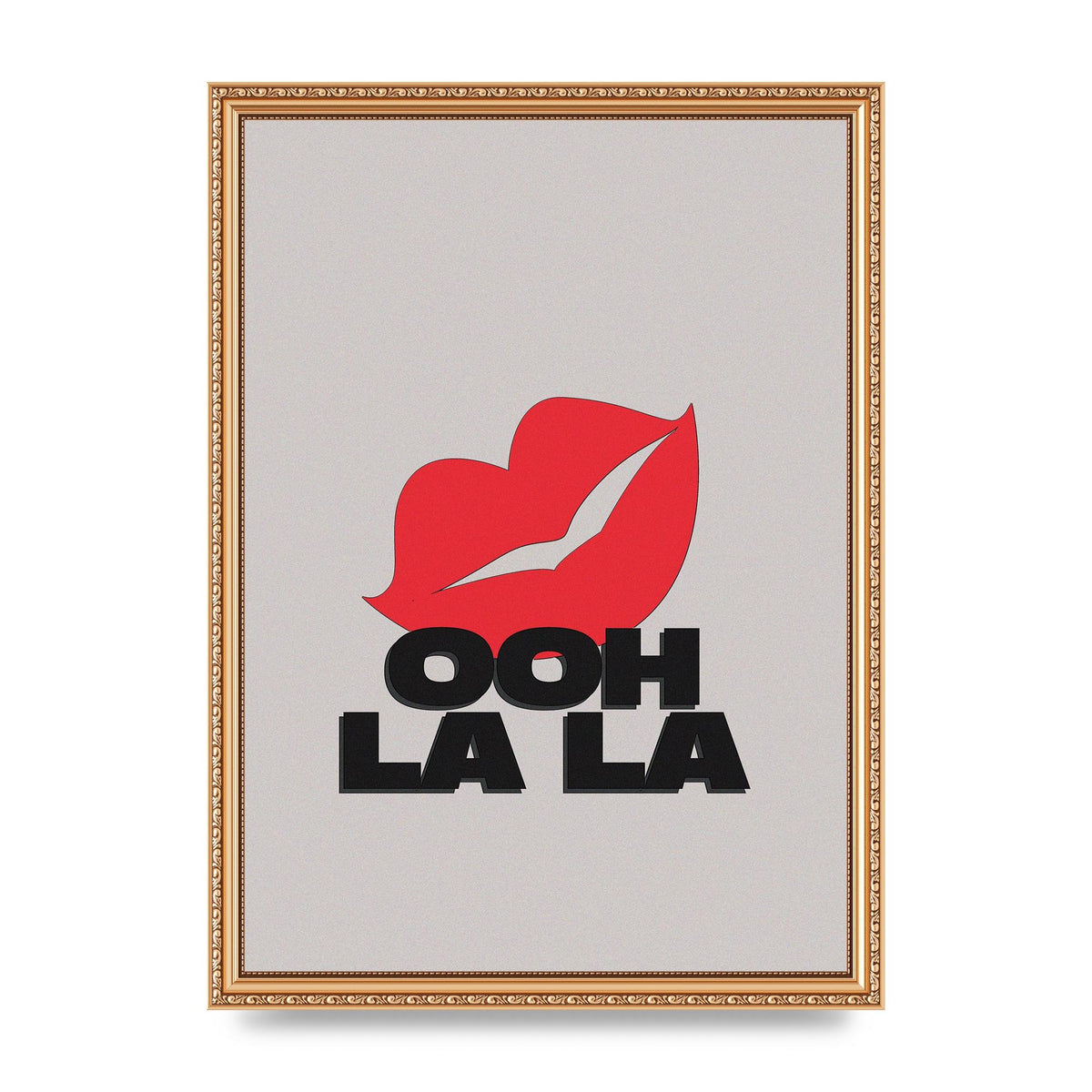 Ooh La Kiss" Printed Poster - A3 framed