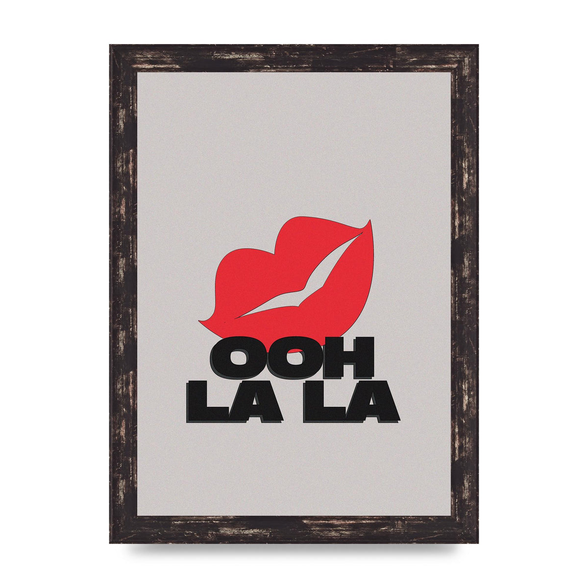 Ooh La Kiss" Printed Poster - A4 framed